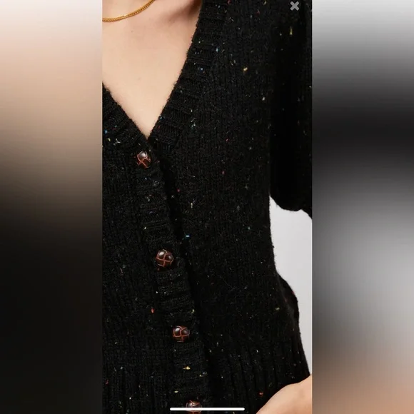 Rails Isla Black confetti Speckled wool blend Cardigan sweater - Picture 9 of 9